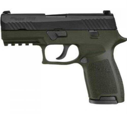 Sig Sauer Pistol Sig P320 40 S&W Compact Black Nitron OD Grip SIGLITE Night Sights Semi-Automatic