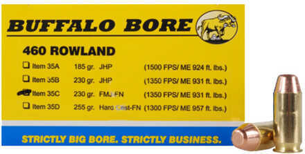 460 Rowland 20 Rounds Ammunition Buffalo Bore 230 Grain Full Metal Jacket