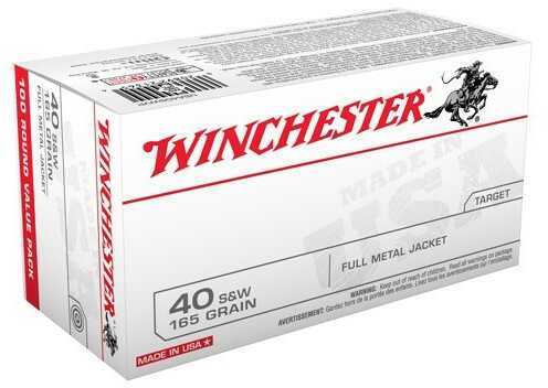 40 S&W 100 Rounds Ammunition Winchester 165 Grain Full Metal Jacket