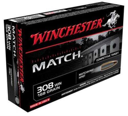 308 Winchester 20 Rounds Ammunition 168 Grain Hollow Point Boat Tail