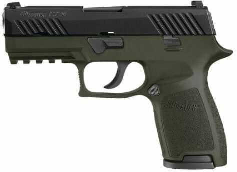 Sig Sauer P320 Compact Pistol 9mm Black Nitron OD Grip Night Sighs 15 Rounds