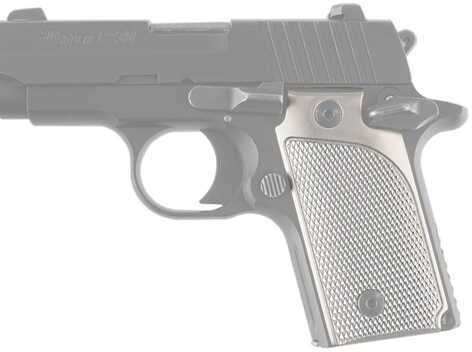 Hogue Sig P238 Grips Checkered Aluminum Brushed Gloss Clear Anodized 38175