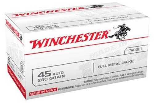 45 ACP 100 Rounds Ammunition Winchester 230 Grain Full Metal Jacket