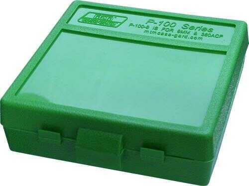 MTM Pistol Ammunition Box 9mm Luger / .380 ACP 100-Rounds Flip-Top Green