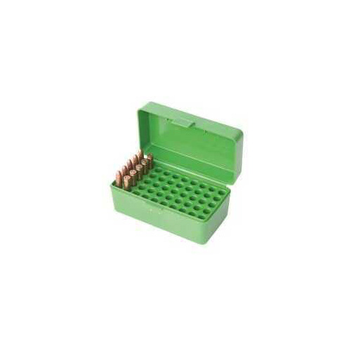 MTM Ammunition Box 50 Round Flip-Top 223 270 WSSM 460 500 S&W Green RSLD-50-10