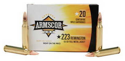 Armscor Precision Inc 223 Remington Ammuntion 55 Grains FMJ (Per 20) 50162