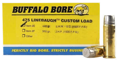 Buffalo Bore Ammunition 475 Linebaugh TM 440 Grains Hard Cast EWN (Per 50) 2E/50