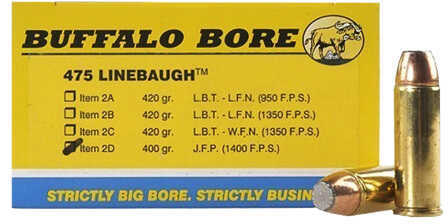 Buffalo Bore Ammunition 475 Linebaugh TM 400 Grains JFN (Per 20) 2D/20