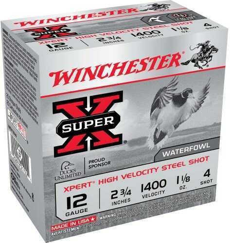 12 Gauge 25 Rounds Ammunition Winchester 2 3/4" 1 1/8 oz Steel #4