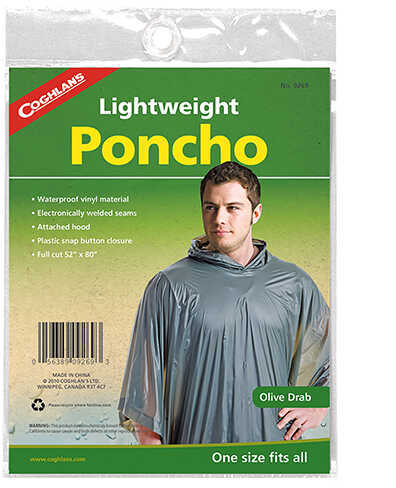 Poncho One Size Fits All, Olive Drab Md: 9269