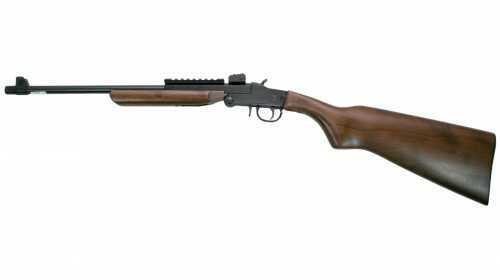 CHIAPPA Little Badger Deluxe 22WMR Break Action Rifle 16.5" Threaded Barrel Blued Hardwood Stock