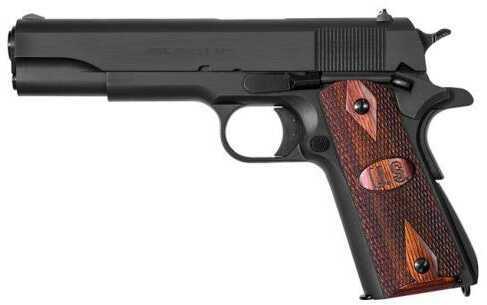 Auto-Ordnance 1911A1 45 ACP GI Specs 5" Barrel 7 Round Wood MA Legal Grip Matte Black Finish Semi Automatic Pistol