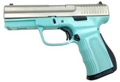 FMK Firearms 9C1 G2 9mm Pistol 4" Barrel Light Blue Polymer Frame Silver Slide 3 Dot Sights 10