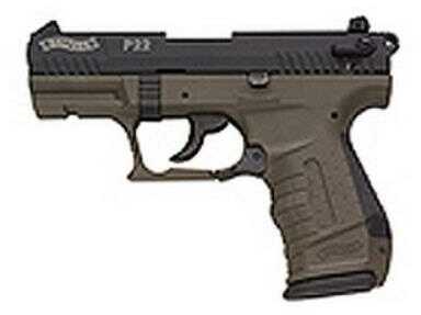 Walther P22 Series Pistol 22 Long Rifle Military Flat Dark Earth 3.4" Fixed Barrel SA / 10 Round Semi Automatic QAP22007