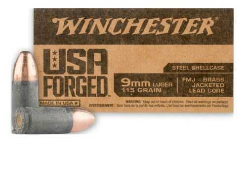 9mm Luger 50 Rounds Ammunition Winchester 115 Grain Full Metal Jacket