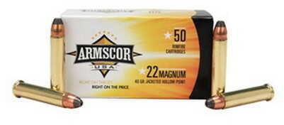 Armscor Precision Inc 22 Mag 40 Grains JHP (Per 50) 50018