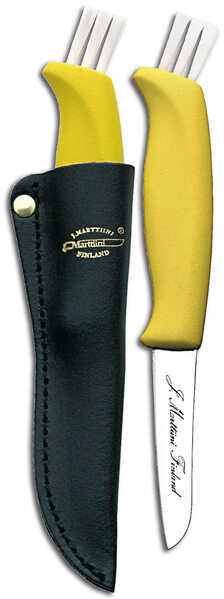 Marttiini Oy Mushroom Fine Edge Fixed Knife Yellow with Sheath