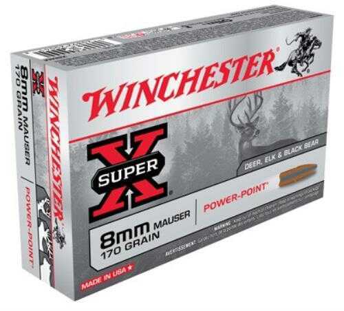 8mm Mauser 20 Rounds Ammunition Winchester 170 Grain Soft Point