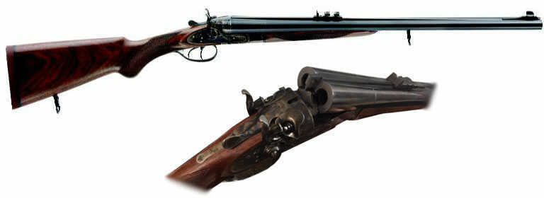 Pedersoli 450 <span style="font-weight:bolder; ">Nitro</span> <span style="font-weight:bolder; ">Express</span> Kodiak Mark IV Dangerous Game Double Rifle With Extractors