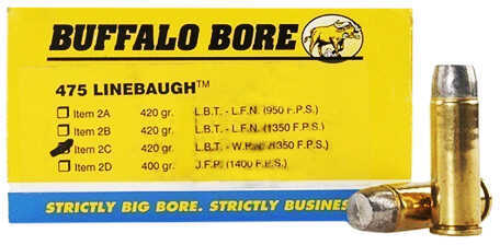 Buffalo Bore Ammunition 475 Linebaugh TM 420 Grains Hard Cast LBT-WFNGC 1350 fps (Per 50) 2C/50