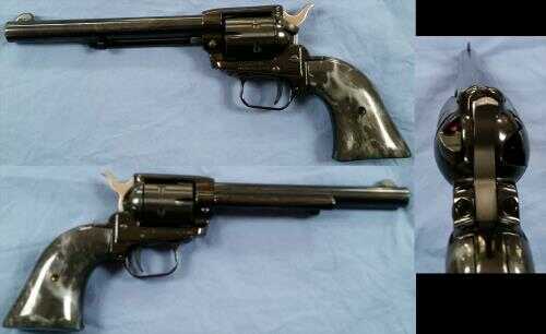 Heritage Rough Rider Single Action Revolver USED 6 1/2" Barrel Blued With Safety Faux Black Pearl Grips 22 LR