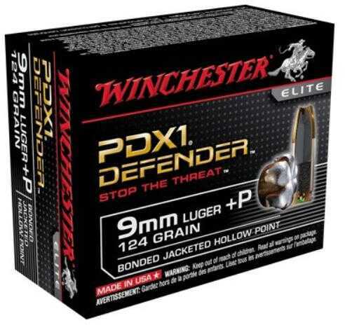 9mm Luger 20 Rounds Ammunition Winchester 124 Grain Hollow Point
