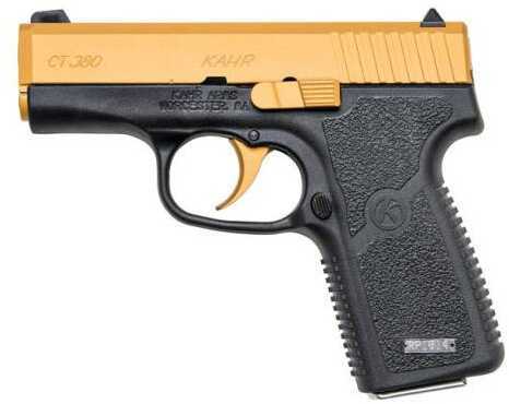 Kahr Arms CT380 Semi Auto Pistol 380 ACP 3" Barrel 7 Round Black Polymer Frame With Gold Cerakote Stainless Steel Slide Two Magazines
