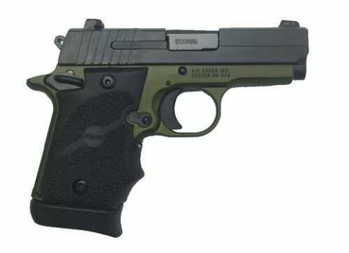 Sig Sauer P938 9mm Luger Pistol 3" Barrel Micro Army Green 2-Tone SAO Night Sights