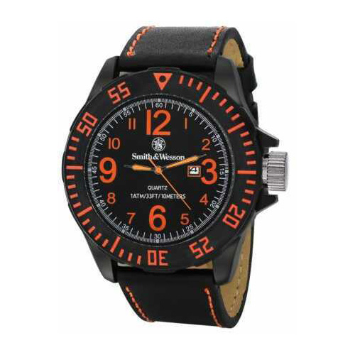 Smith & Wesson Ego Watch-Silicon Strap With Blk/Orange Face
