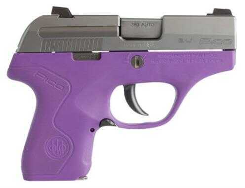 Beretta Pico Inox Pistol 380 ACP Stainless Steel And Lavender 6 + 1 Rounds 2.7" Barrel with 2 Magazines