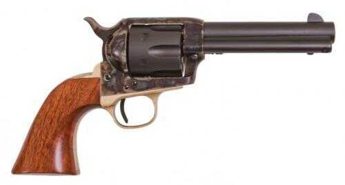 Cimarron Pistolero 1873 SAA Revolver 45 Colt 4.75" Color Case Hardened Walnut Smooth Grip Matte Black Finish MP450