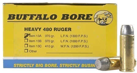Buffalo Bore Ammunition Heavy 480 Ruger 370 Grains Hard Cast LFN GC (Per 50) 13A/50