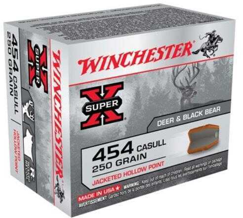 <span style="font-weight:bolder; ">454</span> <span style="font-weight:bolder; ">Casull</span> 20 Rounds Ammunition Winchester 250 Grain Hollow Point