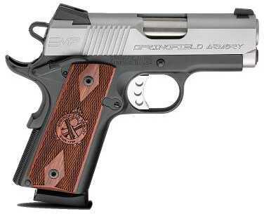 Springfield Armory EMP 1911 9mm Luger Semi Auto Pistol 3" Match Grade Barrel 9 Rounds Fiber Optic Front Sight Wood Grips Stainless/Black