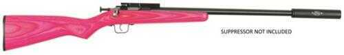Crickett 22 BL/Pink Laminated Single Shot 16.125" Threaded Barrel 22 LR (Suppressor Not Included) KSA2127