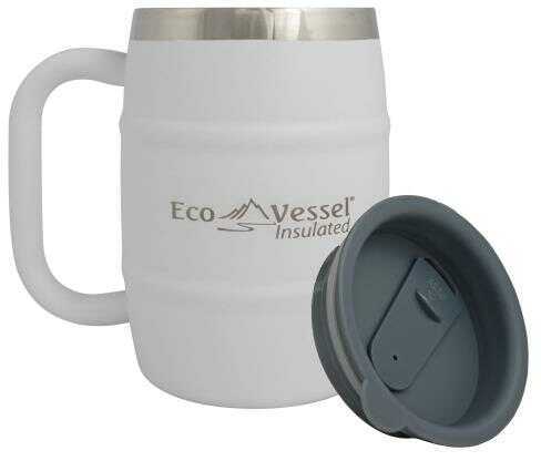 EcoVessel Vessel Double Barrel Insulated Mug White 17 oz.
