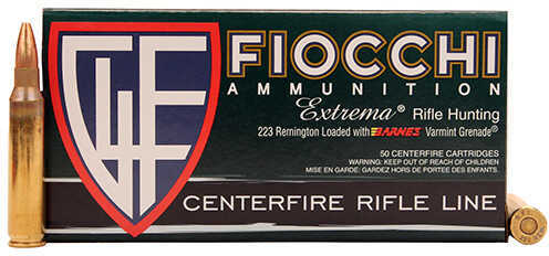 <span style="font-weight:bolder; ">223</span> Remington 50 Rounds Ammunition Fiocchi Ammo 50 Grain Barnes Varmint Grenade