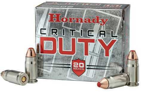 9mm Luger 20 Rounds Ammunition Hornady 124 Grain Jacketed Hollow Point