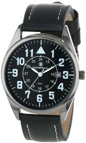 Smith & Wesson Civilian Watch With Black Leather Strap SWW-6063