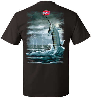 Penn Men's Short Sleeve T-Shirt w/Marlin, Black XX-Large 1313685