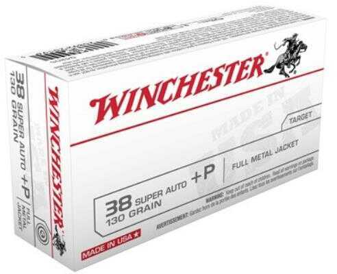 38 Super Automatic 50 Rounds Ammunition Winchester 130 Grain Full Metal Jacket