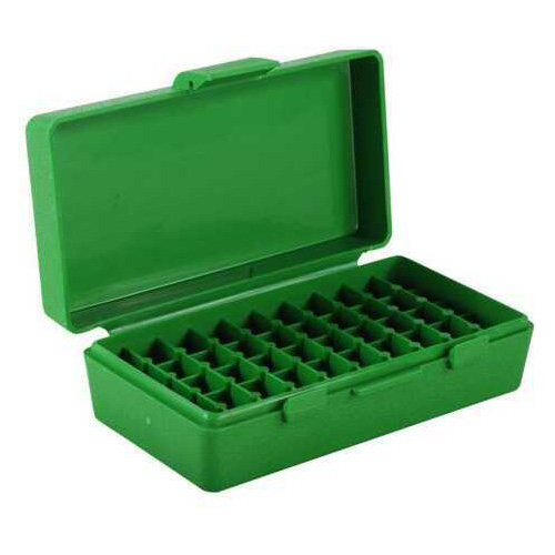Click to see larger image. MTM Ammunition Box 50 Round Flip-Top 9mm 380 ACP Green P50-9M-10