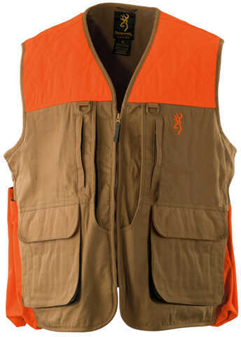 Browning Upland Vest w/Blaze Trim, Field Tan Medium 3051193202