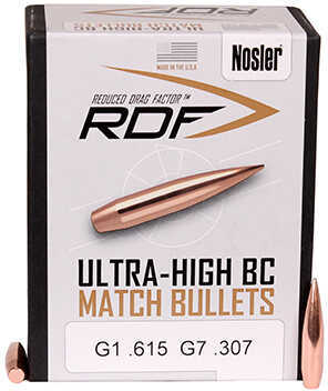Nosler <span style="font-weight:bolder; ">6.5mm</span> RDF Match Bullets 130 Grains Boat Tail Per 100