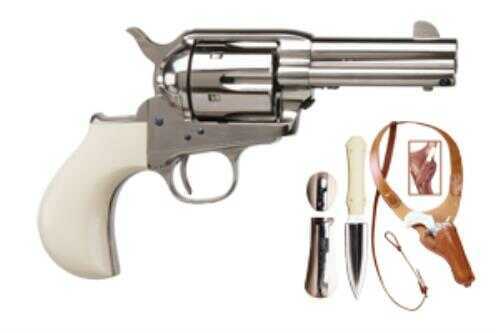 Cimarron Uberti Doc Holliday Thunderer Stainless Steel Revolver, Holster, and Knife Combo 45 Long Colt