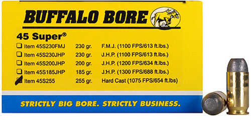 Buffalo Bore Ammunition 45 ACP +P 255 Grains Hard Cast FN (Per 50) 45-255/50
