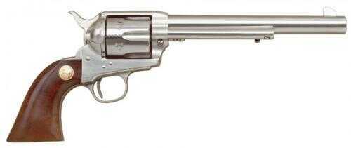 Cimarron 1873 SAA 357 Magnum Stainless Steel Frontier Revolver 7.5" Barrel Pre-War Walnut Grip Finish Pistol MP4505