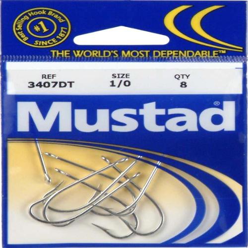 Mustad Hooks Poly Bag Tin OShaughnessy 8/ctn 3407P-1/0