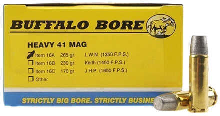 Buffalo Bore Ammunition Heavy 41 Magnum 265 Grains Hard Cast LWN GC (Per 50) 16A/50