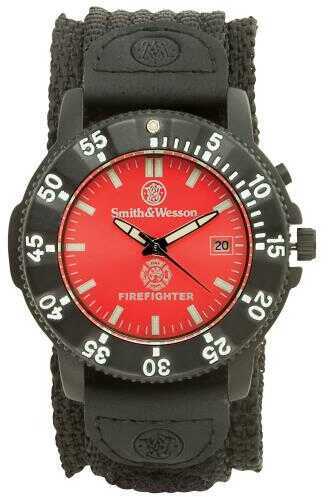 Smith & Wesson 455 Fire Fighter Watch w/Red Dial Black Band